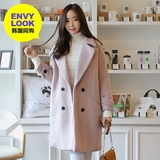 韩国直邮ENVYLOOK秋冬女装拼接设计双排扣翻领保暖外套