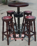 厂家直销 实木酒吧桌椅组合 咖啡桌椅套件批发 高脚凳 吧台椅018