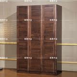 三门衣柜 北美黑胡桃衣柜 现代中式高端实木衣柜家具 可定制