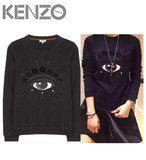 KENZO 15新款全黑丝绒大眼睛刺绣长袖卫衣 加绒 XS、S码现货