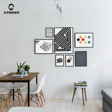 黑白空间 抽象北欧照片墙创意组合相框装饰画餐厅客厅沙发相框墙