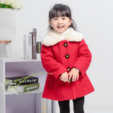女童中大童2014新款童装韩版冬装保暖羊毛呢子大衣外套潮