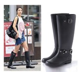 新款女士高筒雨鞋时尚韩国拉链雨靴女防水鞋可以加冬季保暖棉套