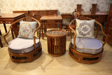 集美红木家具红木围椅三件套实木圈椅现代中式时尚100%刺猬紫檀木