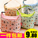 韩式饭盒袋小拎包手提袋可爱牛津布方形抽绳午餐包保温便当包