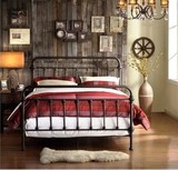 特价欧式铁艺床1.2米1.5米双人床1.8米单人床铁床架复古做旧家具