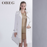 OBEG/欧碧倩 2015秋装新款英伦修身风衣 气质中长款女外套
