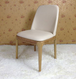 布艺餐椅子全实木水曲柳原木色腿咖啡厅高档时尚现代简约北欧式