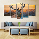 美式乡村麋鹿客厅装饰画沙发背景墙画餐厅三联挂画欧式无框画动物