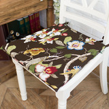鸟语花香咖啡色棉布艺椅垫/餐椅垫/坐垫/海绵垫/椅子垫 定做尺寸