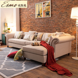 埃斯米 美式乡村沙发 小户型沙发客厅田园转角沙发组合 布艺沙发