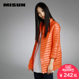MISUN/米尚秋冬新款欧洲站亮色立领韩版中长款轻薄羽绒服女外套