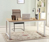 简约白色居家电脑桌子书桌迷你钢木办公桌钢化玻璃写字台