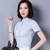 新款短袖衬衫女职业白衬衣韩版修身学生小清新大码百搭工作服夏季
