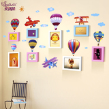 8框实木宜家不规则相框组合挂墙创意个性热卖儿童房装饰照片墙贴
