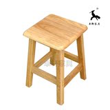 全橡木实木高脚方凳 欧美式吧台凳 简约厨房方凳  休闲酒吧椅餐椅