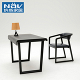 纳威北欧现代简约黑色书桌电脑桌办公桌书架书房家具组合T950