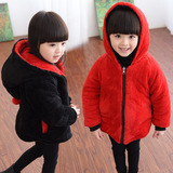 2015新款韩版童棉衣女童冬款中小童宝宝双面穿大衣