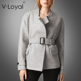 V·Loyal秋冬新款欧美大牌高端羊毛外套 时尚修身毛呢大衣短女