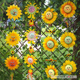 幼儿园装饰材料儿童房布置室内走廊双面笑脸向日葵吊饰太阳花挂饰
