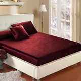 纯色珊瑚绒床笠床罩床垫保护套加厚加绒秋冬保暖1.5米1.8米1.2m床