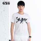 GXG[特惠]男装热卖 男士时尚潮流白色修身圆领短袖T恤#42144027