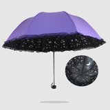 【天天特价】太阳伞遮阳伞黑胶防晒三折叠伞创意晴雨伞女防紫外线
