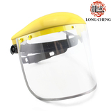 头戴防护面罩 黄顶PVC面罩耐酸碱防冲击可拆卸旋钮调节防爆