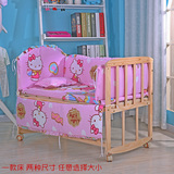 特价宝宝儿童新生儿床原木色天然无漆带滚轮小婴儿床实木单层摇床