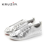 KruZin2016年夏新款情侣鞋女低帮休闲鞋男平底一脚套板鞋欧美潮鞋