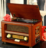 复古怀旧收音机SD两波段 台式AM/FM仿古木质古典 多功能CD收音机