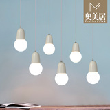 简约现代大灯泡吊灯客餐厅吊灯卧室书房吧台创意个性LED玻璃吊灯