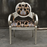 实木银箔单人沙发椅 雕刻书椅 围椅王后 欧式新古典休闲椅沙发椅