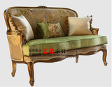 现货美式法式实木雕花沙发椅新古典双人沙发设计师家具奢华别墅