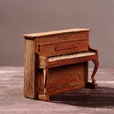 复古树脂钢琴模型陈列道具美式乡村书柜咖啡厅橱窗创意装饰品摆件
