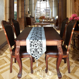 欧式餐桌椅 组合 实木简约吃饭餐台1.2-1.4-1.8米后现代1桌6椅子