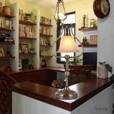 美式复古台灯欧式奢华铜灯创意田园玻璃罩卧室床头书桌铁艺灯包邮