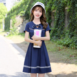 少女夏装韩版新款青少年女装高中学生宽松中裙中长款 显瘦 连衣裙