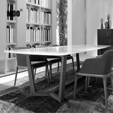 MOO餐桌 北欧宜家实木桌子 大理石水曲柳实木餐桌 设计师定制家具