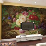 壁画壁纸欧式油画风格花卉客厅电视沙发背景墙纸酒店大堂装修墙布