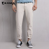 卡玛KAMA 夏季新款男装 时尚舒适工装纯色直筒休闲裤 2215308