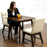 北欧宜家餐椅简约实木餐桌椅 咖啡椅 实木布艺椅子酒店餐馆椅定制