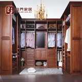 重庆临界实木衣柜衣帽间定做新中式红橡木柜子整体衣柜定制特价