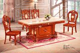 天然大理石方桌白色烤漆餐桌欧式长方形餐桌客厅实木餐桌椅组合