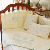 婴儿床上用品套件秋冬纯全棉欧式床围宝宝七件套韩国新生幼儿床品