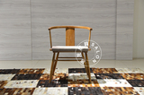 新款水曲柳休闲椅实木椅布艺沙发椅 北欧客厅餐厅餐椅新中式座椅