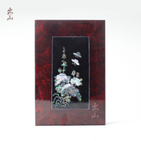 出山●日本漆器 螺钿双蝶牡丹花 方形漆盒   收纳盒
