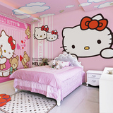 无缝壁纸hello kitty猫主题酒店儿童房卡通卧室墙布背景墙纸壁画