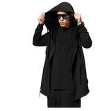 Rayshow原创设计暗黑系潮牌 潮男披风外套 中长款连帽卫衣开衫