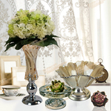 欧式简约美式样板间装饰品花瓶 水晶玻璃工艺品套装客厅餐桌摆件